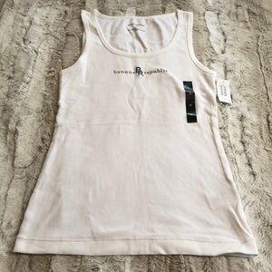 NWT Banana Republic White Logo Tank Top
